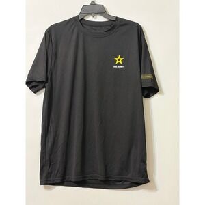 US Army Men‎ Black Microfiber Performance Training T-Shirt Star Logo Large USA